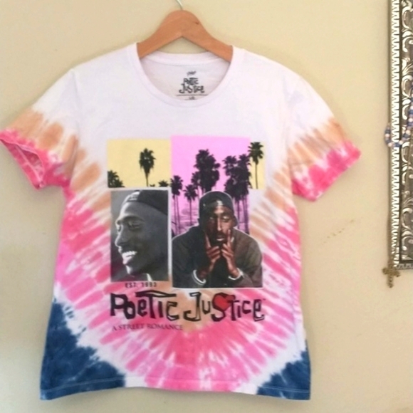 Tupac Shakur Tops - Tupac Shakur Poetic Justice Tie dye T Shirt 90s Y2K Vintage Retro